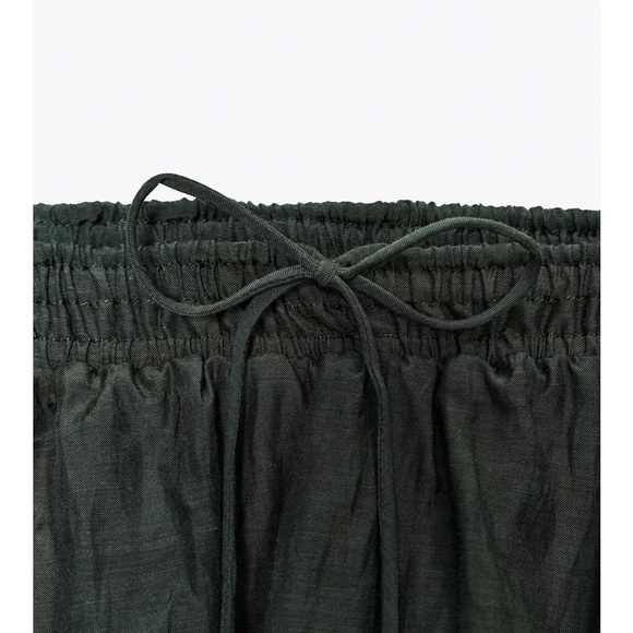 Zara Dark Green Maxi Tiered Skirt - Picture 2 of 4